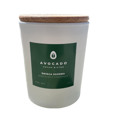 Avocado Vegan Bistro - Świeca sojowa zapachowa jabłko z cynamonem 160g (ok. 50h)