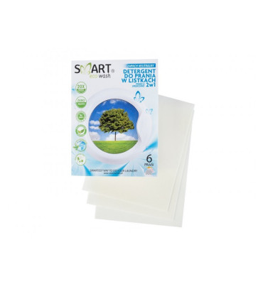 Smart Eco Wash - Listki do prania i zmiękczania - zapach neutralny 6 prań