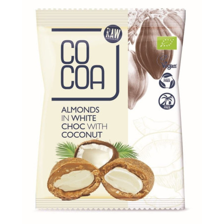 Cocoa - Migdały w białej polewie kokosowej BIO 70g