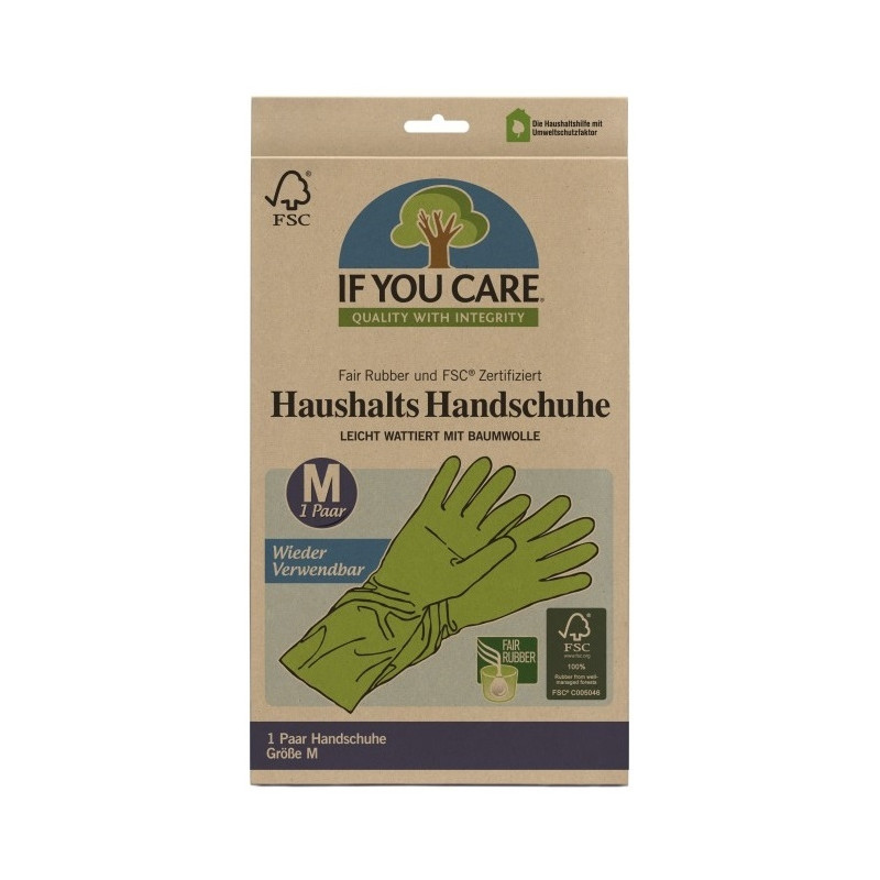 If You Care - Rękawiczki lateksowe wielorazowe, rozmiar M, 1 para