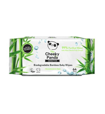 Cheeky Panda - Chusteczki bambusowe nawilżane dla dzieci 64szt.