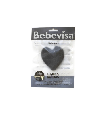 Bebevisa - Gąbka konjac do twarzy węgiel bambusowy