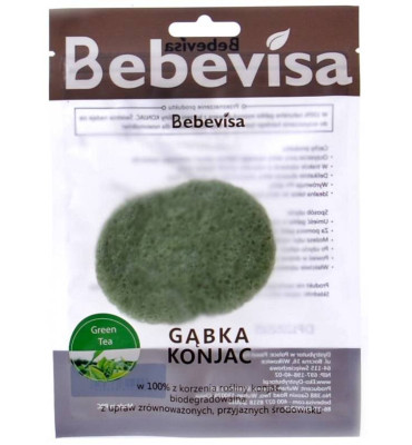 Bebevisa - Gąbka konjac do twarzy z. herbata 