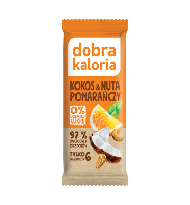 Dobra Kaloria - Baton daktylowy kokos pomarańcza 35g