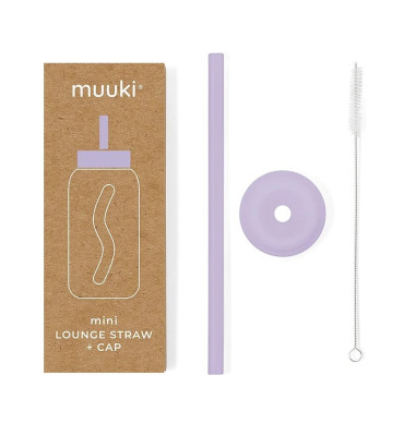 Muuki - Słomka i nakładka Pastel Lilac (krótka)
