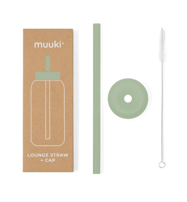 Muuki - Słomka i nakładka Silver Sage (długa)