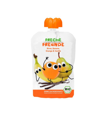 Freche Freunde - Mus banan - pomarańcza - wanilia BIO 100g