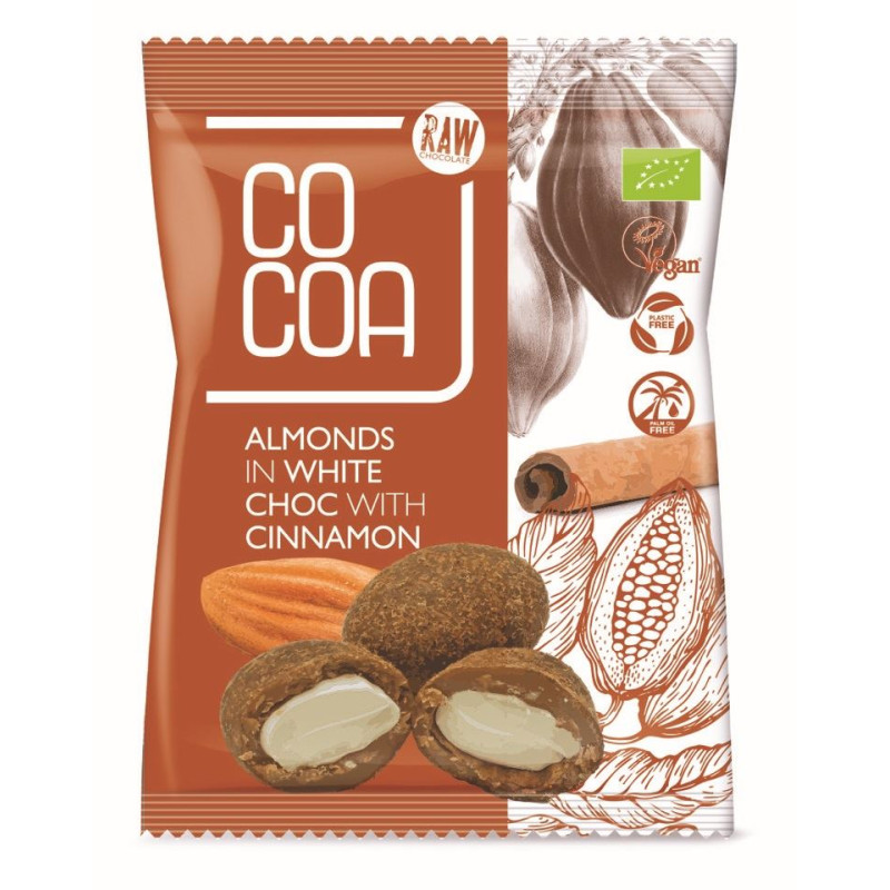 Cocoa - Migdały w białej polewie z cynamonem BIO 70g
