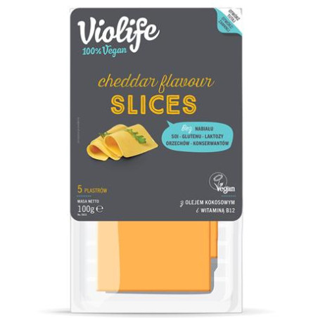 Violife - Ser w plastrach cheddar 100g