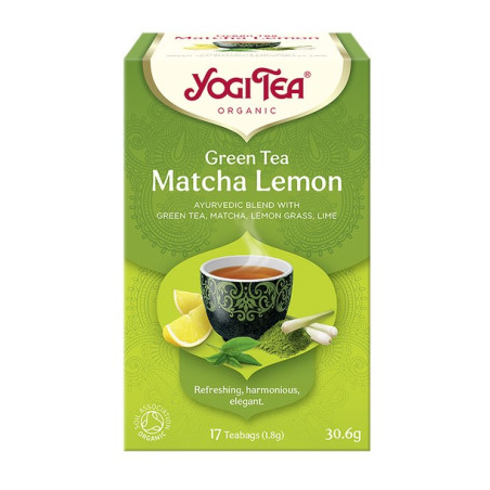 Yogi Tea - Herbata Green Matcha Lemon - Zielona matcha z cytryną - BIO (17x1,8g)