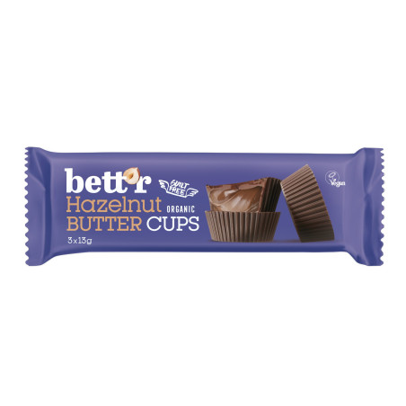 Bett'r - Praliny z czekolady z nadzieniem z orzechów laskowych BIO 3x13g