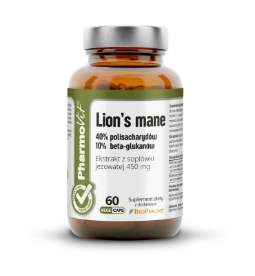Vcaps - Lion's mane - ekstrakt z soplówki jeżowatej 60 tab.